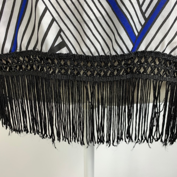 New Directions Fringe Geometric Tank Blouse Small - Picture 2 of 5